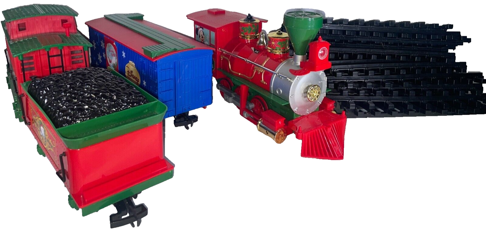 Disney Christmas Train Set Scientific Toys Battery Operated w/ Track & Cars