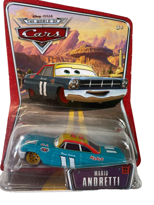 Disney Pixar Cars The World of Cars #22 Mario Andretti Diecast Figure NEW!