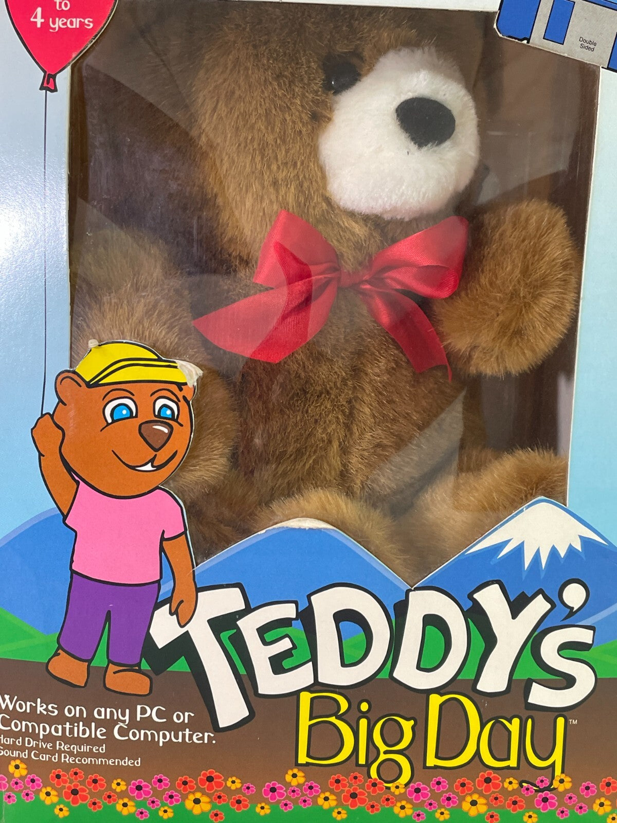 Teddy’s Big Day Interactive PC Learning Toy w 3.5" DOS Diskette Sealed NIB