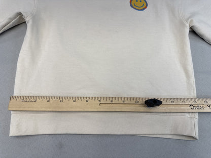 Cat Jack Smiley Face Sweatshirt Kids S (6/7) Beige Long Sleeve Crewneck