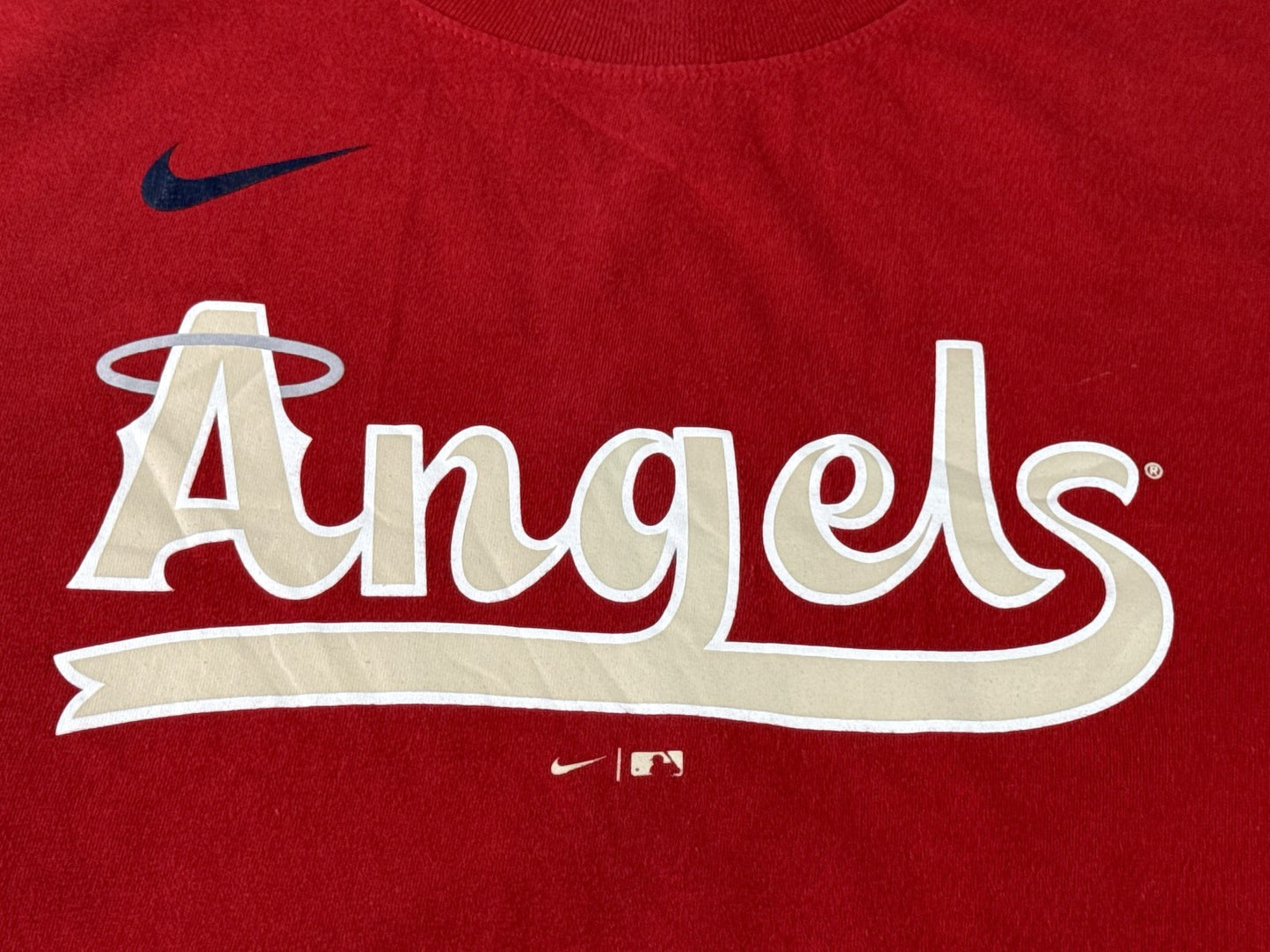 Nike Angels Sports Graphic Tee XL Red Cotton Short Sleeve Crewneck All Y2K