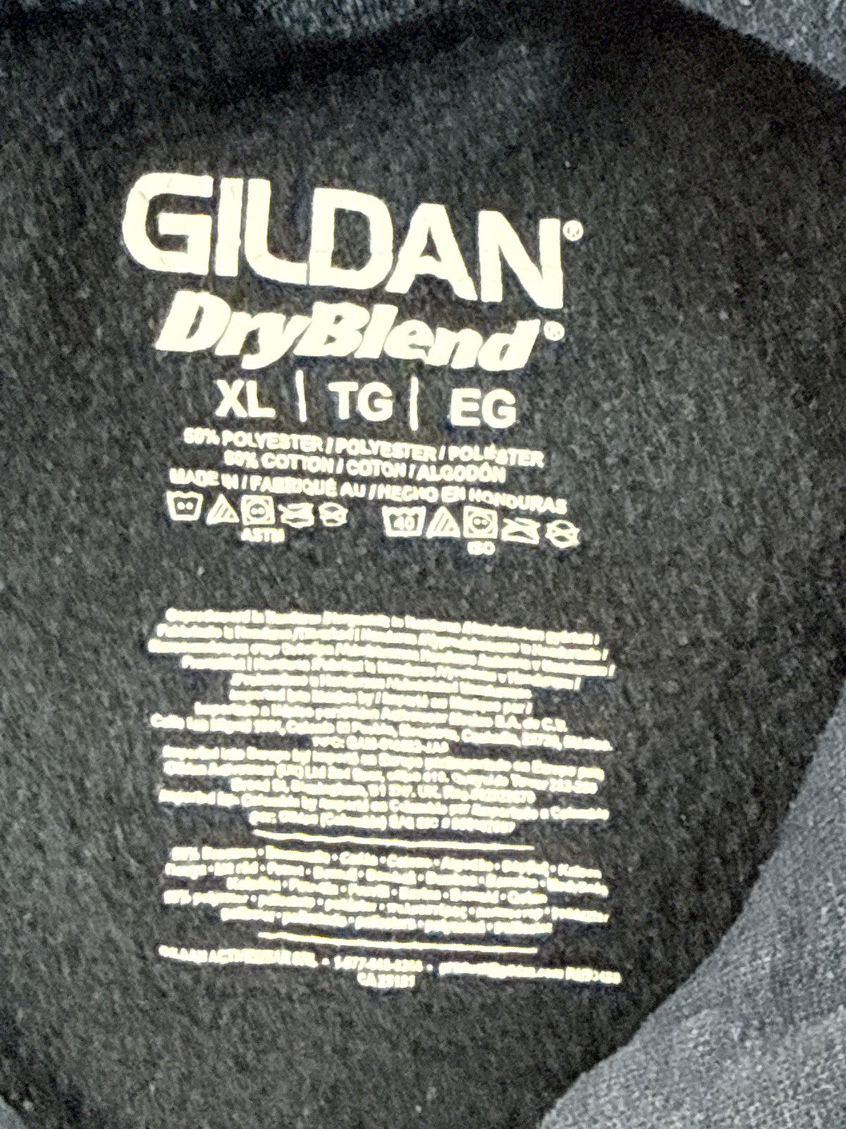 GILDAN USA Sports Hoodie XL Navy Polyester Cotton Pullover Graphic Flag Print