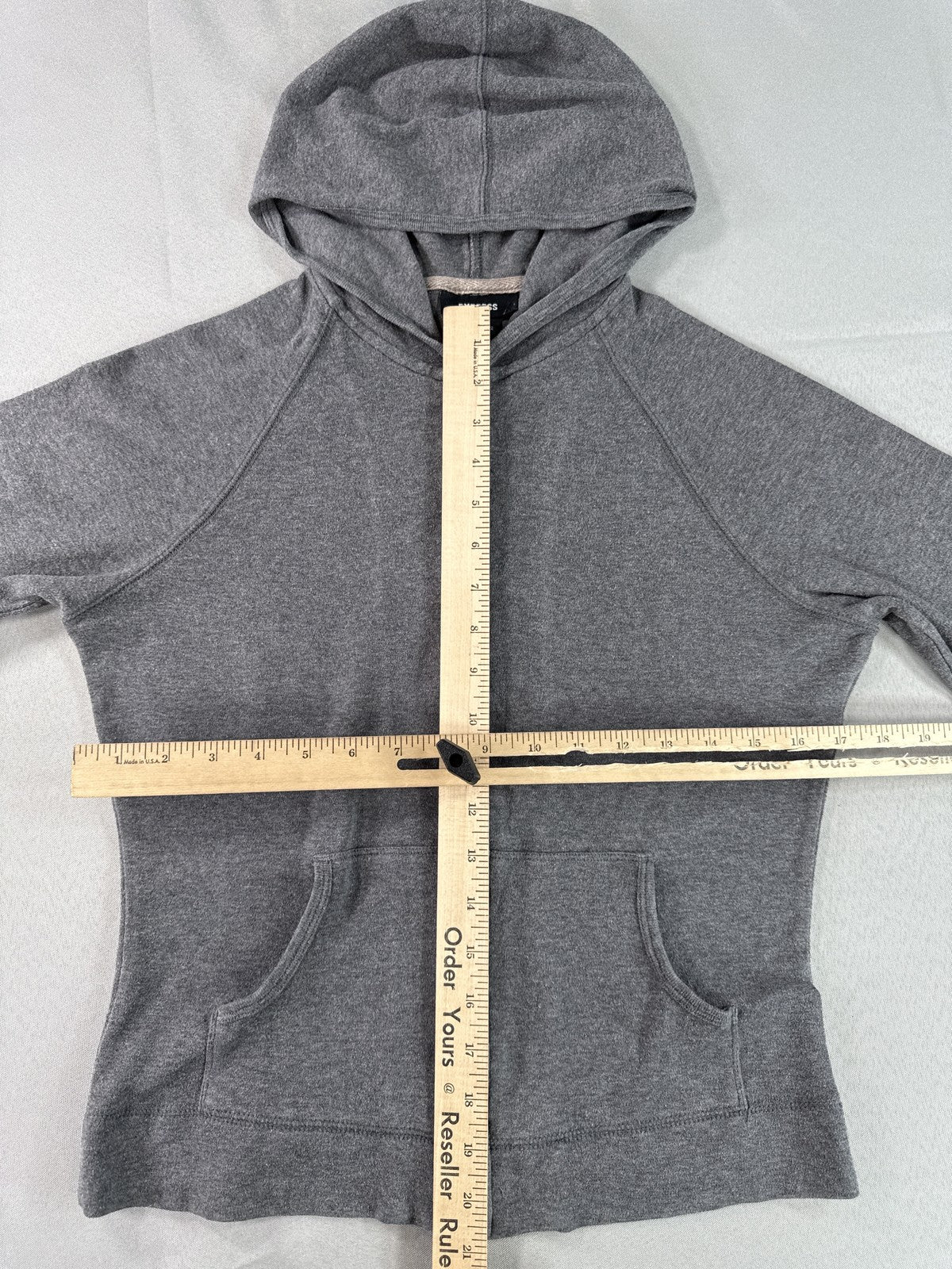 EXPRESS Zip Up Hoodie Gray Cotton Spandex Lightweight Full Long Sleeve Hooded M