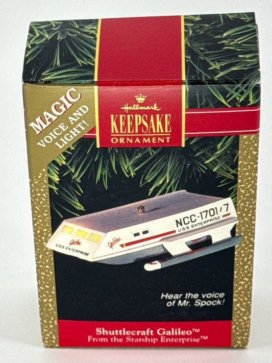 Hallmark 1992 Star Trek Shuttlecraft Galileo Ornament Magic Voice Lights NIB