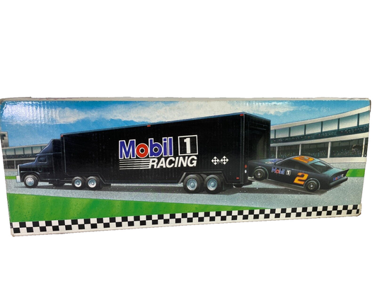 1994 Mobil 1 Racing Diecast Car Carrier Truck #2 Limited Edition 1:64 w/ Box