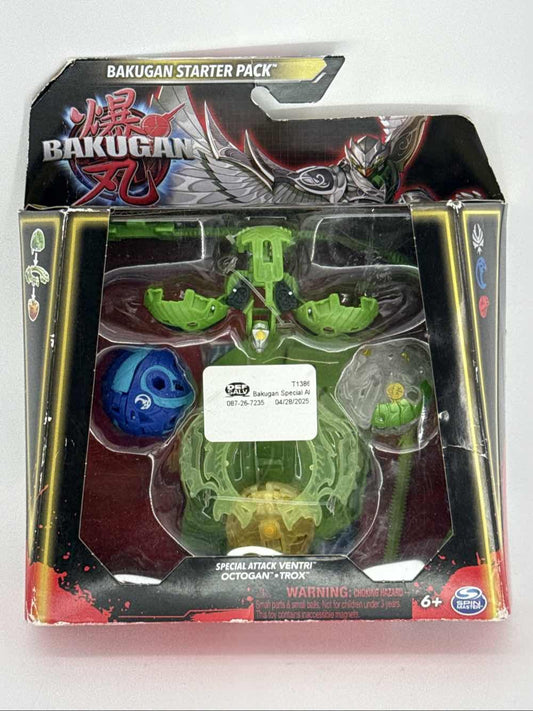 Bakugan Starter Pack Special Attack Ventri Octogan Trox Gen 3 3-Pack NEW