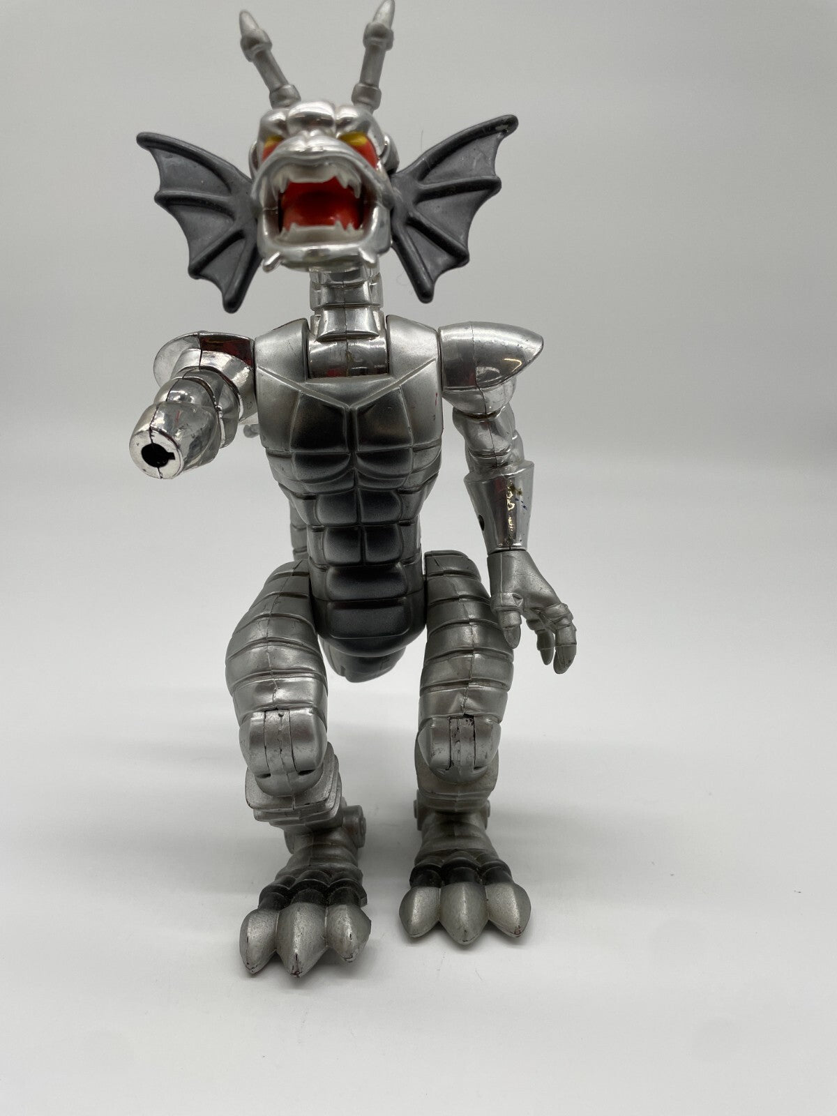 1995 Toy Biz Marvel Fin Fang Foom Figure Silver Loose Rare Works Missing Arm VTG