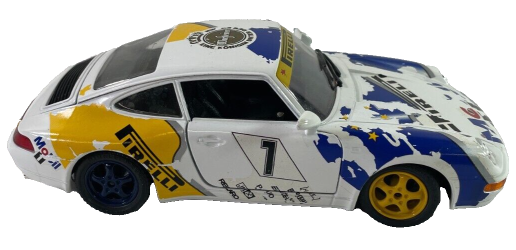 Burago 1:24 Porsche Carrera 911 1993 Rally Car Diecast Model Made in Italy Used