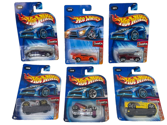 💥Hot Wheels 2004 First Editions Tooned Lot of 6 Die-Cast Cars Factory Sealed💥