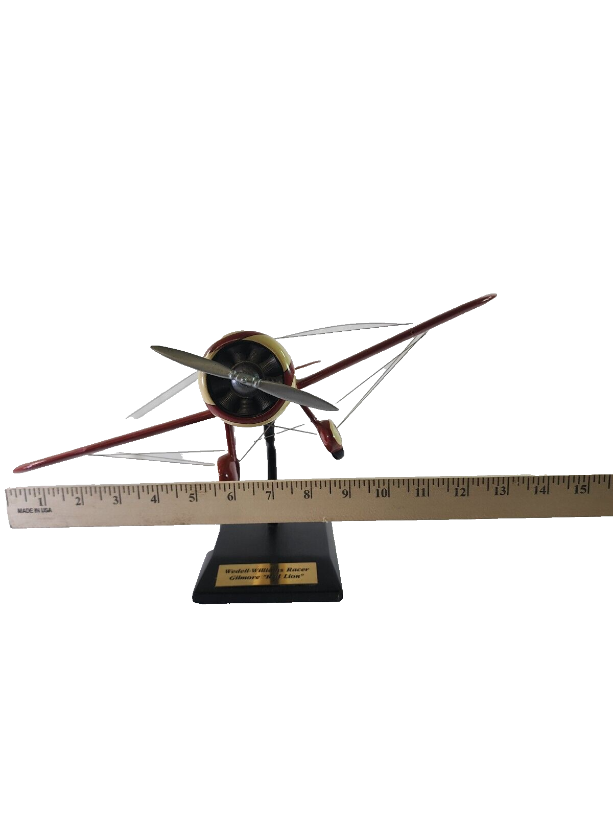 Wedell Williams Racer Gilmore Red Lion Wooden Airplane Model Vintage Collectible