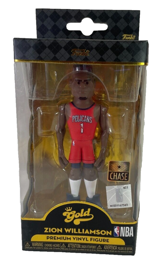 Funko Gold CHASE NBA Zion Williamson 5” Vinyl Figure – Red Jersey!