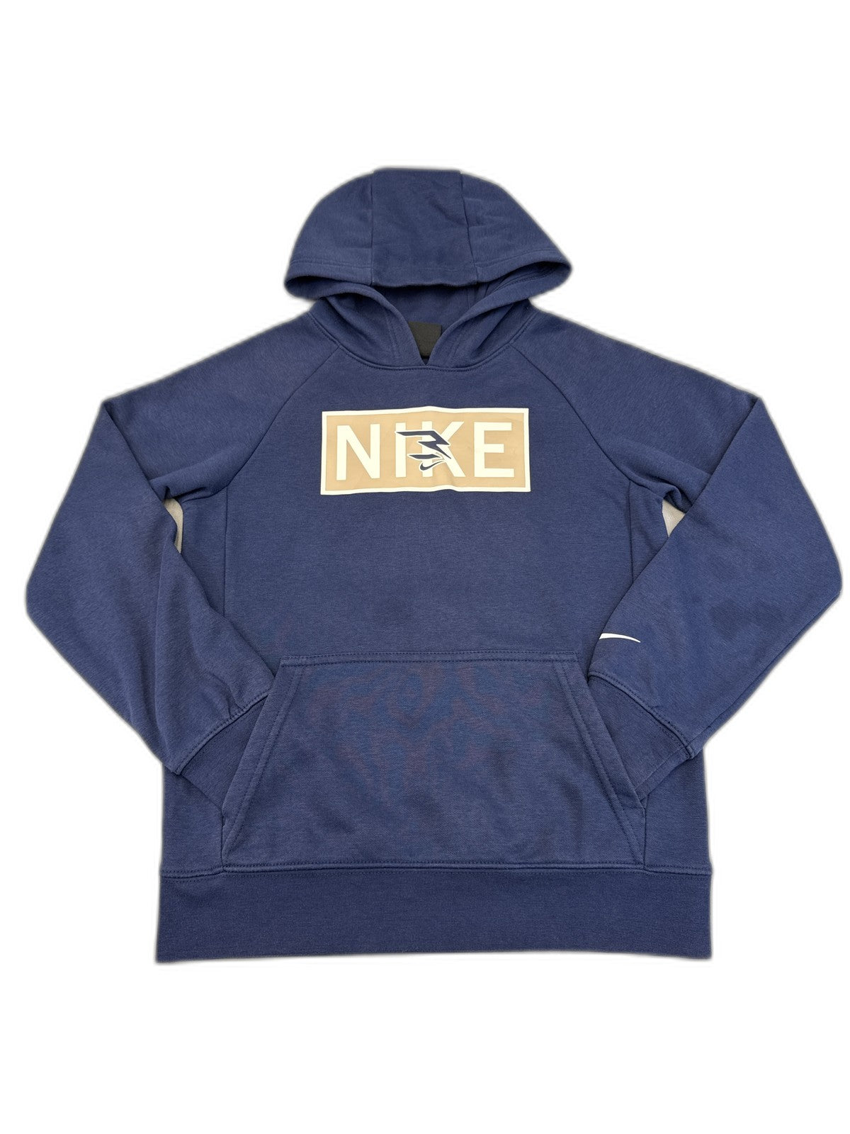 3BRAND Nike Graphic Pullover Hoodie M Blue Cotton Long Sleeve Hooded
