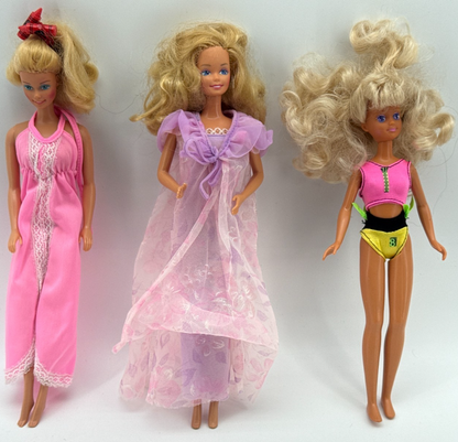 Vintage Barbie Doll Lot 1966 1987 Mattel Skipper Clothes Blonde Blue Eyes