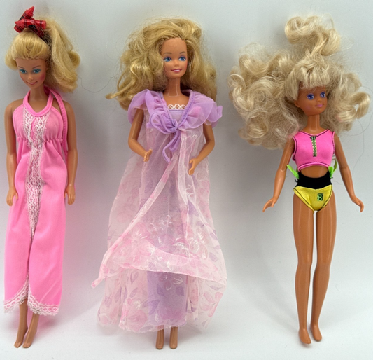 Vintage Barbie Doll Lot 1966 1987 Mattel Skipper Clothes Blonde Blue Eyes