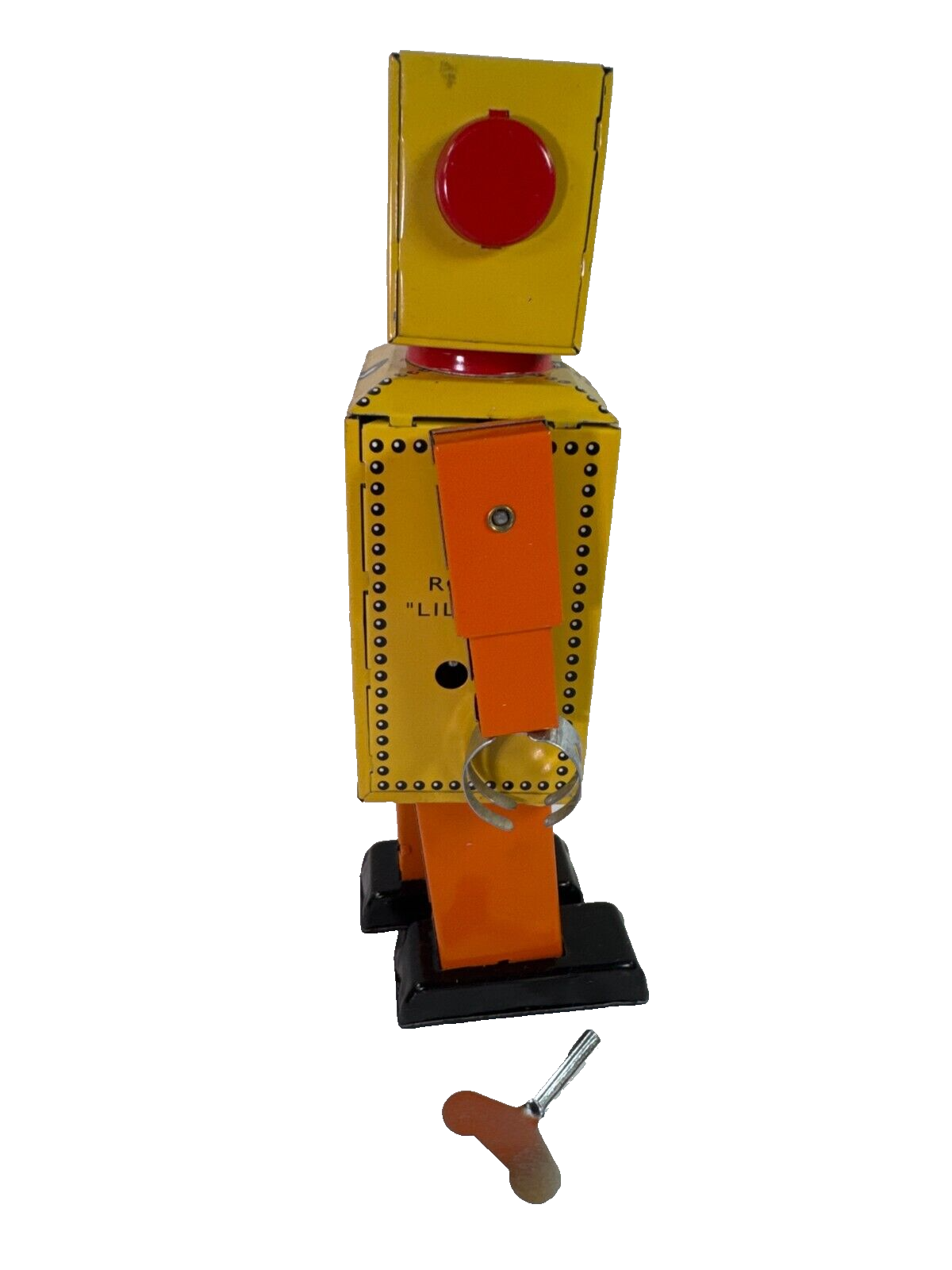 Schylling Lilliput Wind-Up Tin Robot NP5357 Yellow Retro Toy w/ Key & Box
