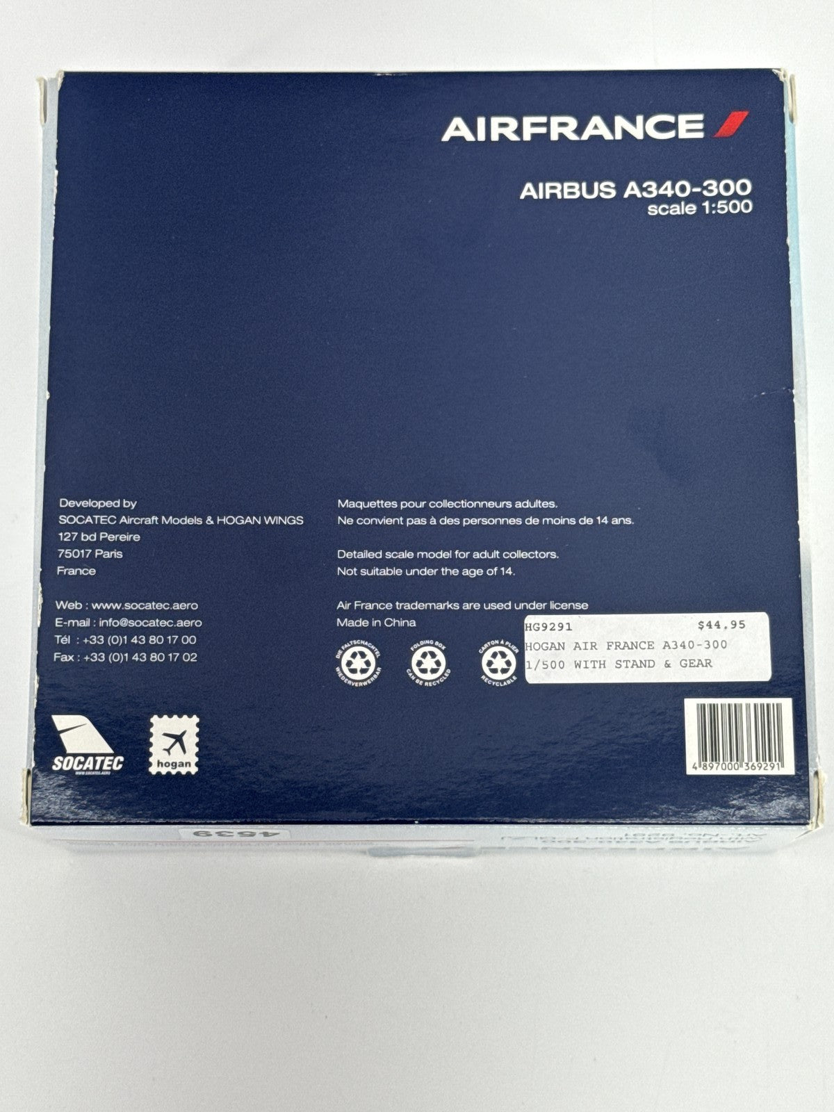 Air France Airbus A340-300 Diecast Model 1:500 Scale Airline Plane HG9291