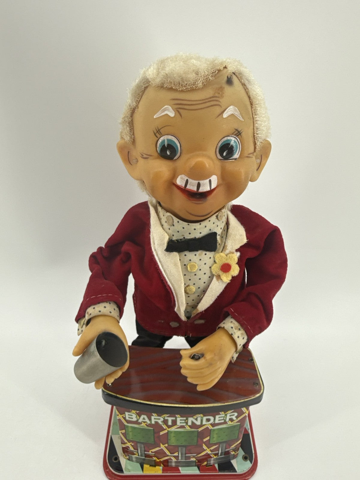 1960s Rosko Charley Weaver Bartender Tin Toy Japan