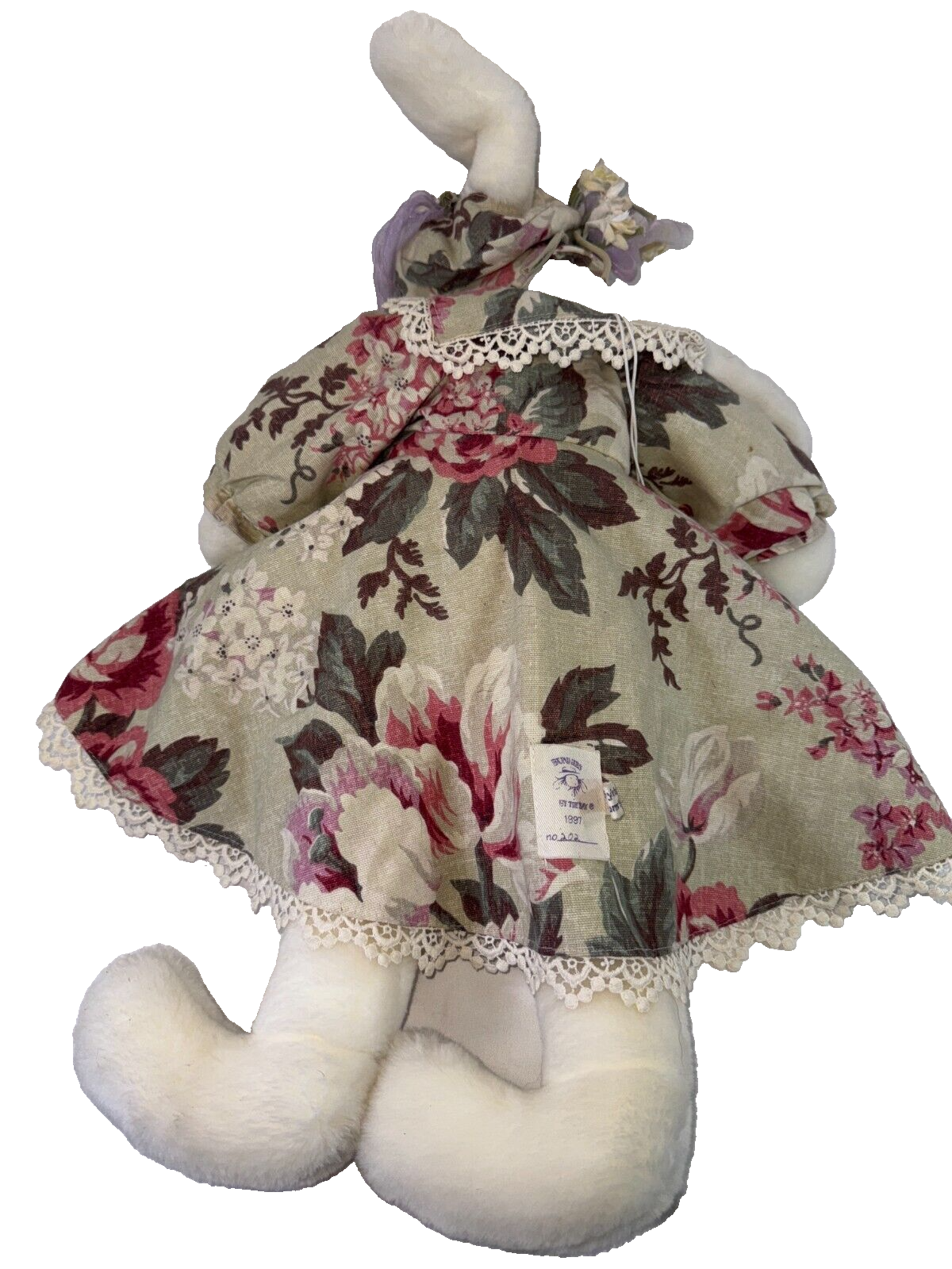 BUNNIES BY THE BAY 1997 Limited Edition #202 Floral Dress Plush Bunny! 🐰