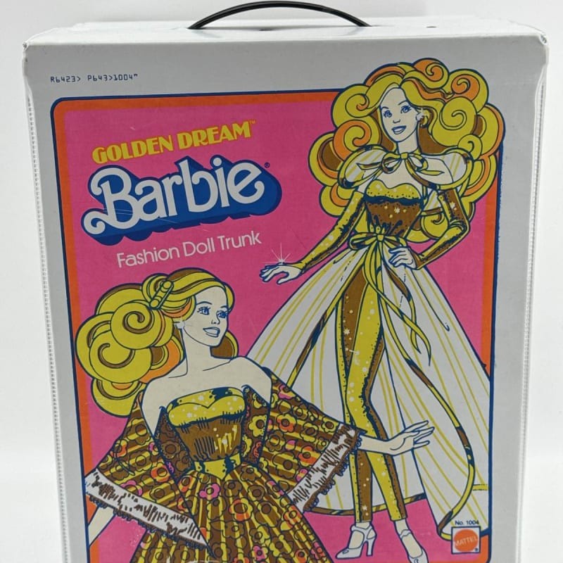 1980 Mattel Barbie Golden Dream Fashion Doll Trunk Carry Case