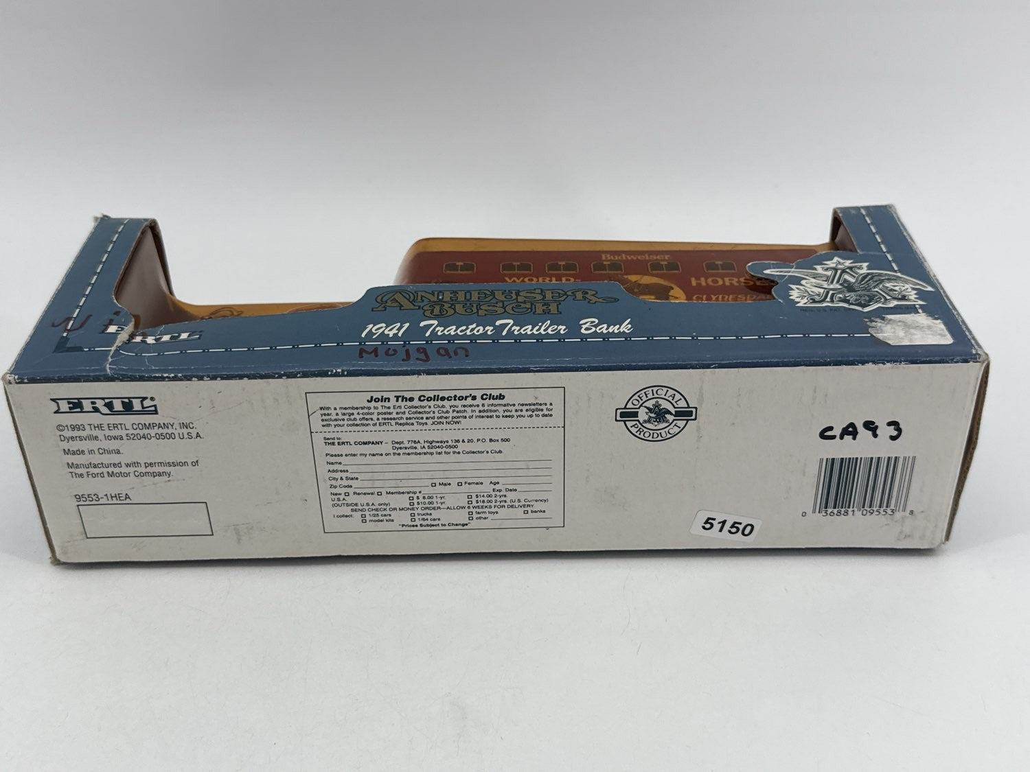 Ertl Anheuser Busch 1941 Tractor Trailer Bank 1/43 Die Cast Clydesdales