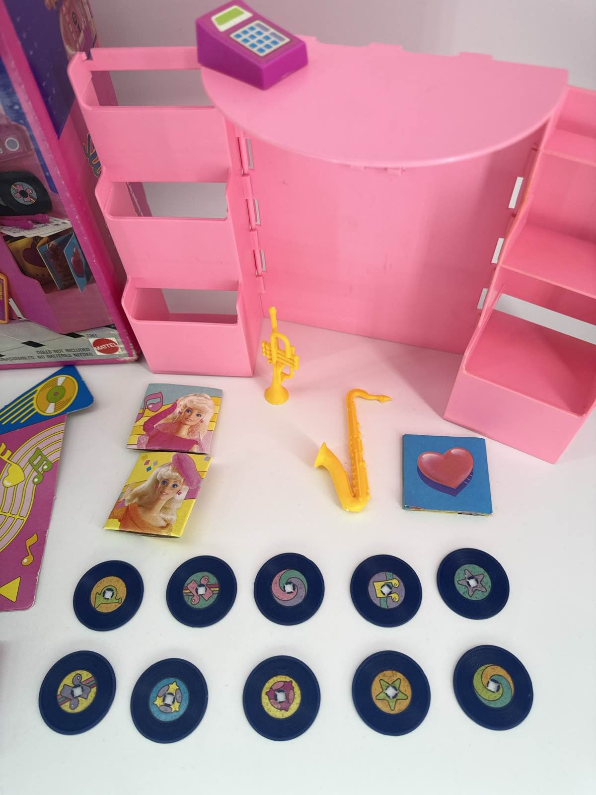 1987 Mattel Barbie Music Shop Playset #7361 Box Accys