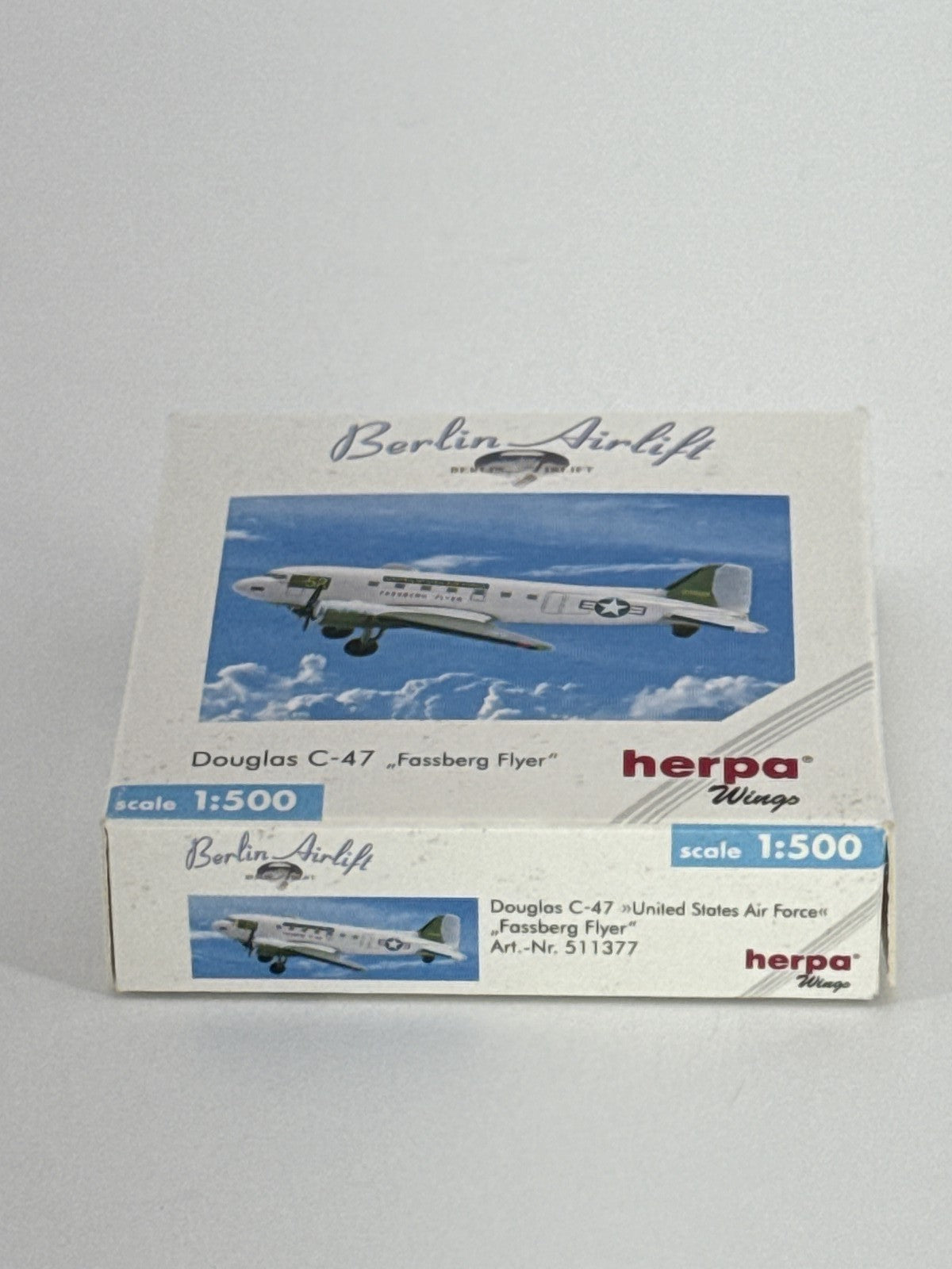 Herpa Wings Douglas C-47 Fassberg Flyer 1:500 Berlin Airlift USAF 511377