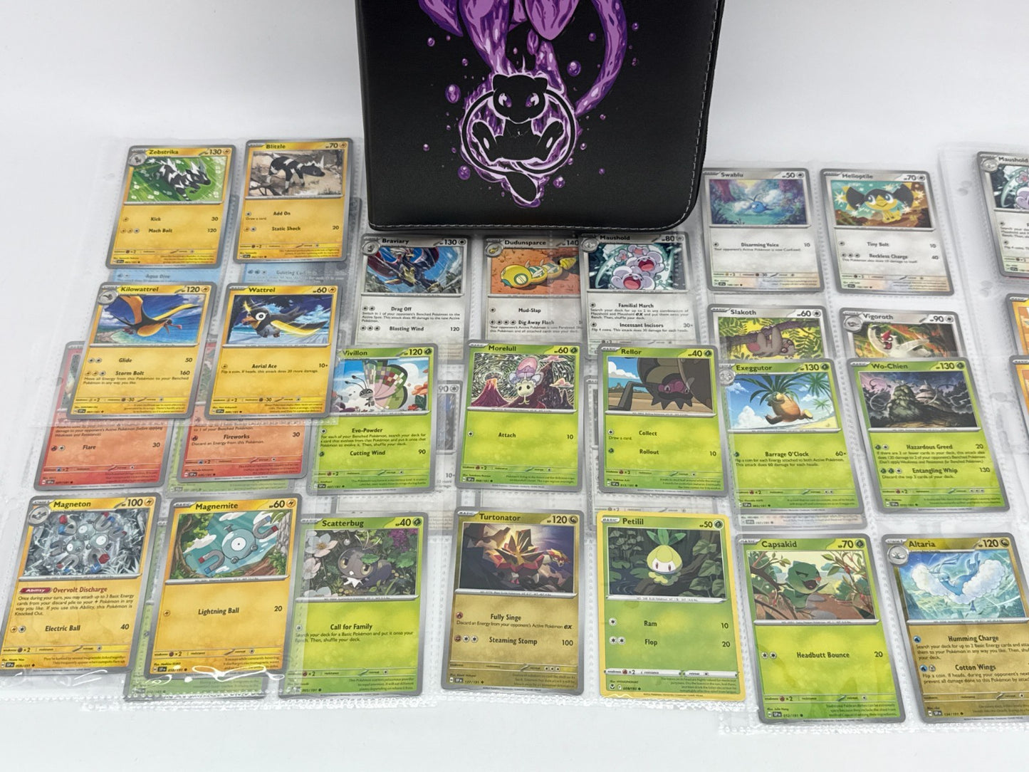 Pokémon Mewtwo Binder Lot 100+ Mixed Type Cards Grass Electric Psychic Bundle