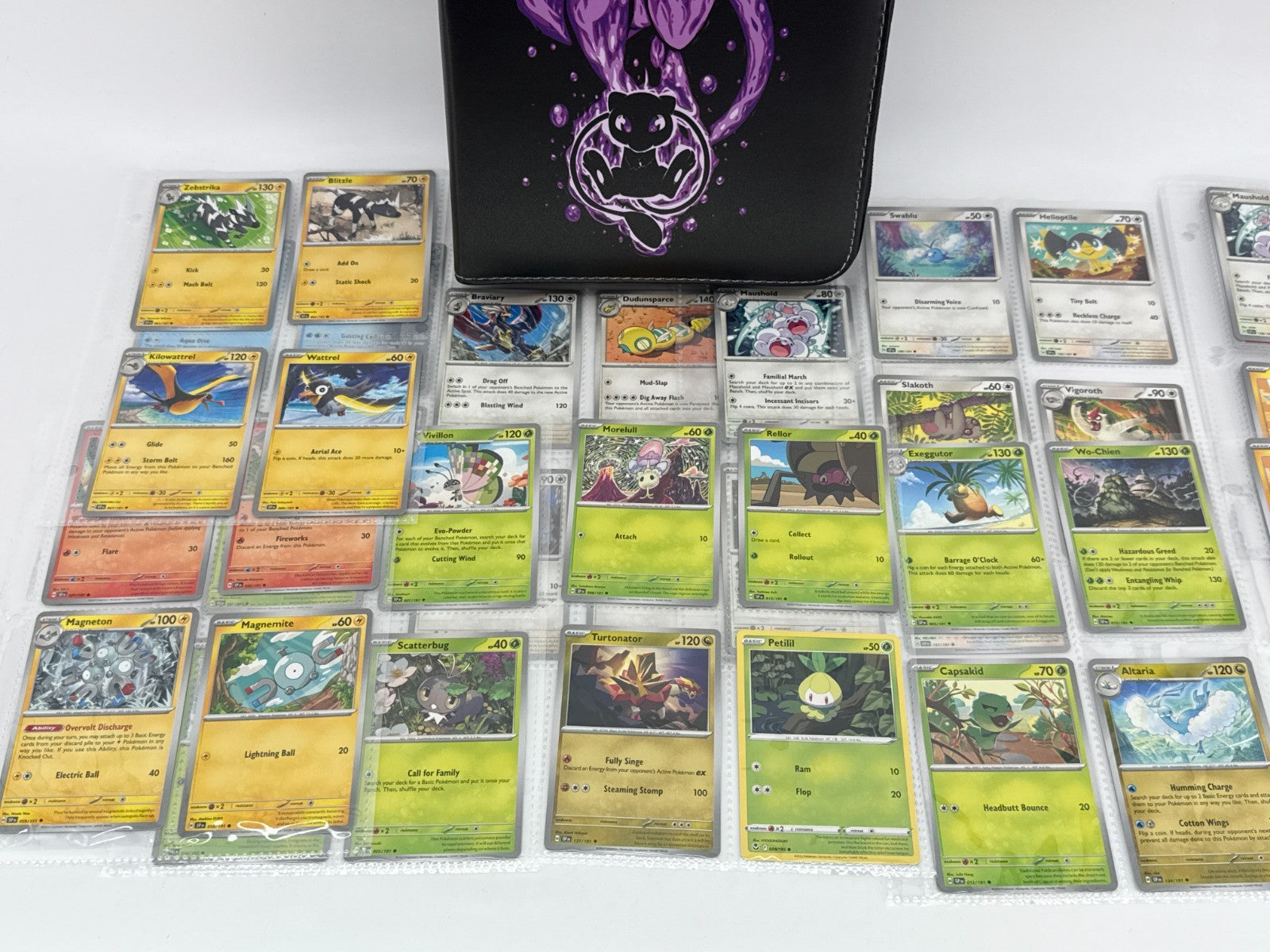 Pokémon Mewtwo Binder Lot 100+ Mixed Type Cards Grass Electric Psychic Bundle