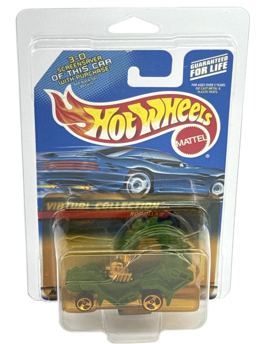 Vintage Hot Wheels RODZILLA Virtual Collection 2000 Green Gold Diecast Car New