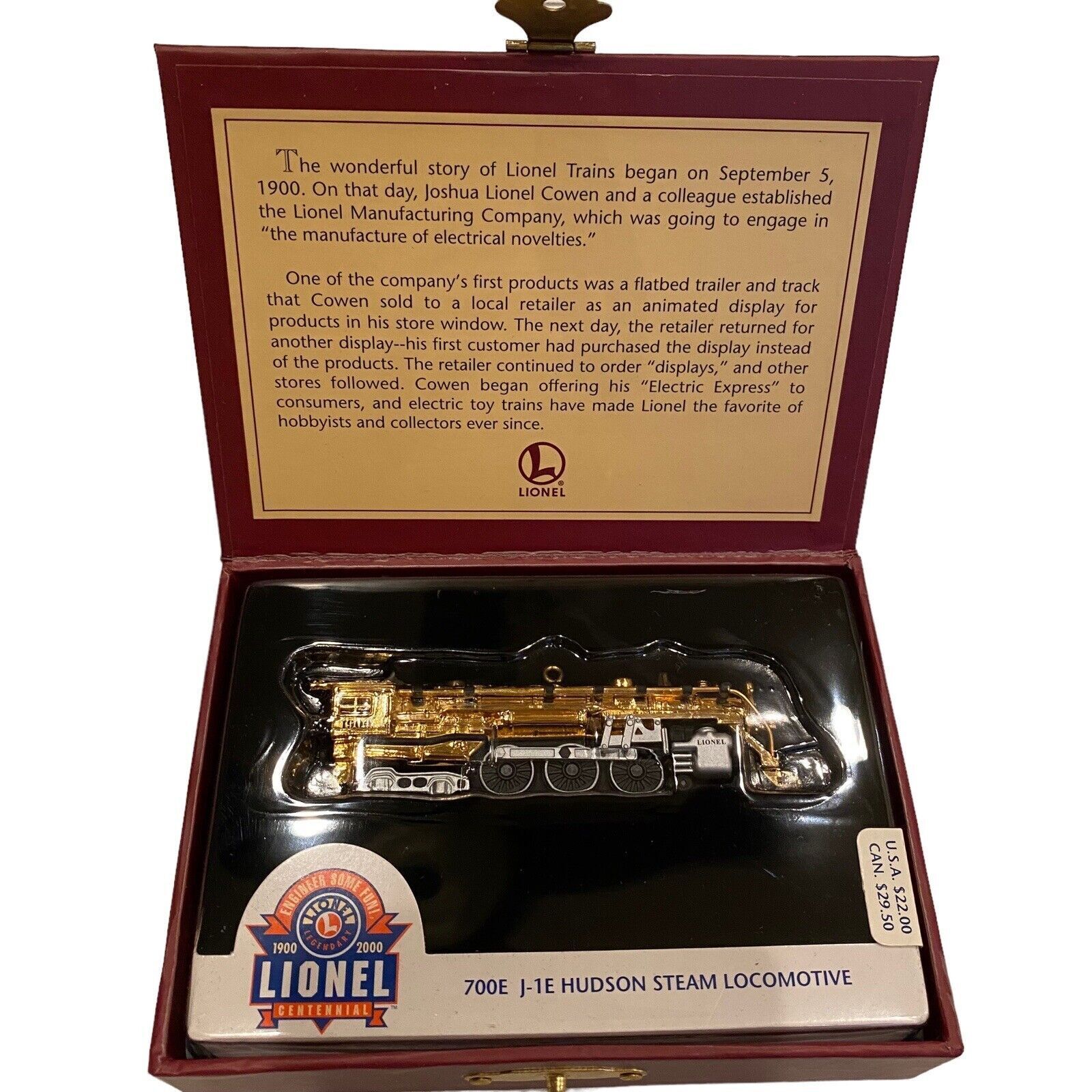 🎄 Hallmark Lionel 700E J-1E Hudson Steam Locomotive Ornament 100th Anniversary